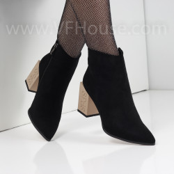 ДАМСКИ БОТИ НА ТОК - 2021-102244563 BLACK BEIGE