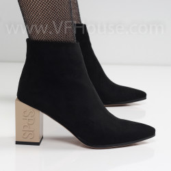 ДАМСКИ БОТИ НА ТОК - 2021-102244563 BLACK BEIGE