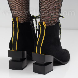 ДАМСКИ БОТИ НА ТОК - 2021-102286377 BLACK YELLOW