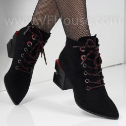 ДАМСКИ БОТИ НА ТОК - 2021-102286377 BLACK RED