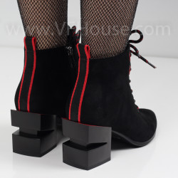 ДАМСКИ БОТИ НА ТОК - 2021-102286377 BLACK RED