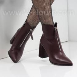 ДАМСКИ БОТИ НА ТОК - 2021-1020456586 - BORDO
