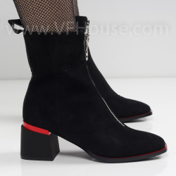 ДАМСКИ БОТИ НА ТОК - 2021-102142352 BLACK RED