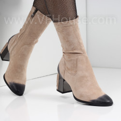 ДАМСКИ БОТИ НА ТОК - 2021-102184486 BEIGE