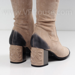 ДАМСКИ БОТИ НА ТОК - 2021-102184486 BEIGE