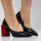 ДАМСКИ ОБУВКИ НА ТОК - 1403-791213201 BLACK-PU/RED