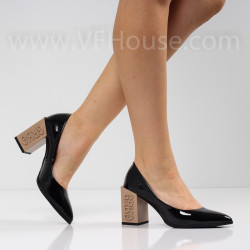 ДАМСКИ ОБУВКИ НА ТОК - 1403-791213201 BLACK-LACI/BEIGE