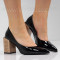 ДАМСКИ ОБУВКИ НА ТОК - 1403-791213201 BLACK-LACI/BEIGE