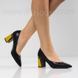 ДАМСКИ ОБУВКИ НА ТОК - 1403-619213202 BLACK-PU