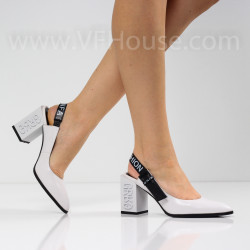 ДАМСКИ ОБУВКИ НА ТОК - 1403-799213206 WHITE/BLACK