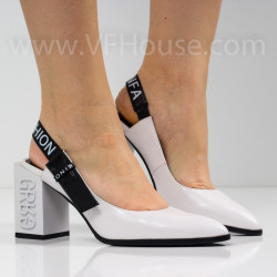 ДАМСКИ ОБУВКИ НА ТОК - 1403-799213206 WHITE/BLACK