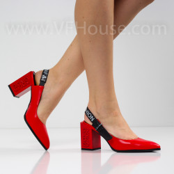 ДАМСКИ ОБУВКИ НА ТОК - 1403-799213206 RED/BLACK
