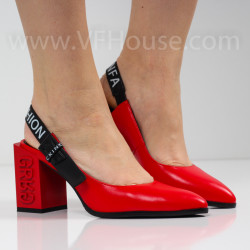 ДАМСКИ ОБУВКИ НА ТОК - 1403-799213206 RED/BLACK