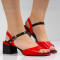 ДАМСКИ САНДАЛИ НА ТОК - 1403-224213115 RED/BLACK