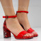 ДАМСКИ САНДАЛИ НА ТОК - 1403-3041213120 RED