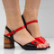 ДАМСКИ САНДАЛИ НА ТОК - 1403-184213122 RED/BLACK