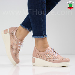 ДАМСКИ ЕЖЕДНЕВНИ ОБУВКИ НА ПЛАТФОРМА ЕСТЕСТВЕНА КОЖА - 1803-1902214305 PINK