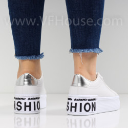 ДАМСКИ КЕЦОВЕ - 1803-85710211307 WHITE/SILVER