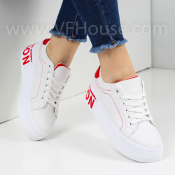 ДАМСКИ КЕЦОВЕ - 1803-85710211307 WHITE/RED
