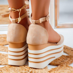 ДАМСКИ САНДАЛИ НА ПЛАТФОРМА - 2004-311212705 BEIGE