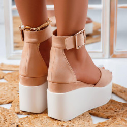 ДАМСКИ САНДАЛИ НА ПЛАТФОРМА - 2004-296212706 BEIGE