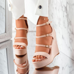 ДАМСКИ САНДАЛИ НА ПЛАТФОРМА - 2004-510213409 BEIGE