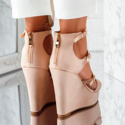 ДАМСКИ САНДАЛИ НА ПЛАТФОРМА - 2004-510213409 BEIGE