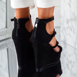 ДАМСКИ САНДАЛИ НА ПЛАТФОРМА - 2004-510213409 BLACK
