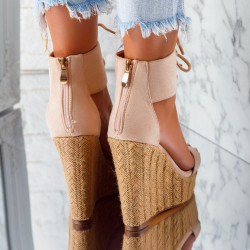 ДАМСКИ САНДАЛИ НА ПЛАТФОРМА - 2004-301213016 BEIGE