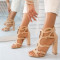 ДАМСКИ САНДАЛИ НА ТОК - 2004-38212620 BEIGE