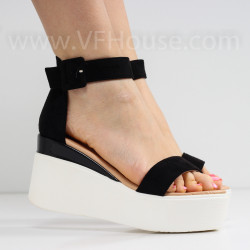 ДАМСКИ САНДАЛИ НА ПЛАТФОРМА - 1404-5436212206 BLACK