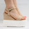 ДАМСКИ САНДАЛИ НА ПЛАТФОРМА - 1404-5355212208 BEIGE