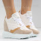 ДАМСКИ КЕЦОВЕ НА ПЛАТФОРМА - 0205-5401213413 WHITE/BEIGE