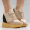 ДАМСКИ КЕЦОВЕ НА ПЛАТФОРМА - 0205-5401213413 BEIGE/BLACK