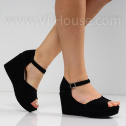 ДАМСКИ САНДАЛИ НА ПЛАТФОРМА - 3005-02211606 BLACK
