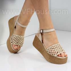 ДАМСКИ САНДАЛИ НА ПЛАТФОРМА - 3005-04211708 BEIGE