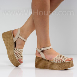 ДАМСКИ САНДАЛИ НА ПЛАТФОРМА - 3005-04211708 BEIGE