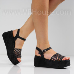 ДАМСКИ САНДАЛИ НА ПЛАТФОРМА - 3005-04211708 BLACK