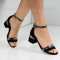 ДАМСКИ САНДАЛИ НА ТОК - 3005-10211514 BLACK/SILVER