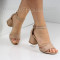 ДАМСКИ САНДАЛИ НА ТОК - 3005-11211515 BEIGE/PU