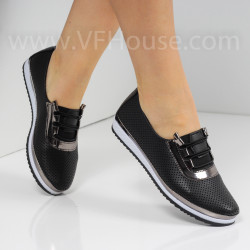 ДАМСКИ ЕЖЕДНЕВНИ ОБУВКИ - 2802-004211115 BLACK/PLATIN-PU