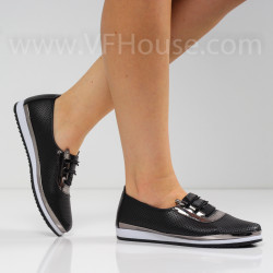 ДАМСКИ ЕЖЕДНЕВНИ ОБУВКИ - 2802-004211115 BLACK/PLATIN-PU