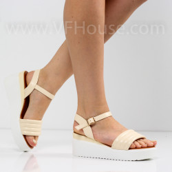 ДАМСКИ САНДАЛИ НА ПЛАТФОРМА - 0206-20219237211303 BEIGE