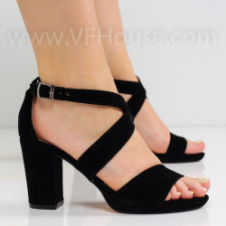 ДАМСКИ САНДАЛИ НА ТОК - 0806-10211401 BLACK