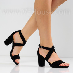 ДАМСКИ САНДАЛИ НА ТОК - 0806-10211401 BLACK