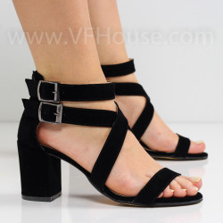 ДАМСКИ САНДАЛИ НА ТОК - 0806-11211502 BLACK