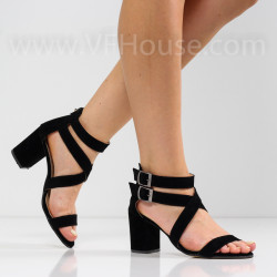 ДАМСКИ САНДАЛИ НА ТОК - 0806-11211502 BLACK