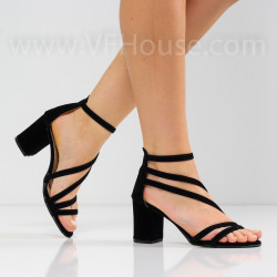 ДАМСКИ САНДАЛИ НА ТОК - 0806-12211503 BLACK