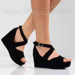 ДАМСКИ САНДАЛИ НА ПЛАТФОРМА - 0806-15211606 BLACK