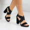 ДАМСКИ САНДАЛИ НА ТОК - 0407-101211503 BLACK